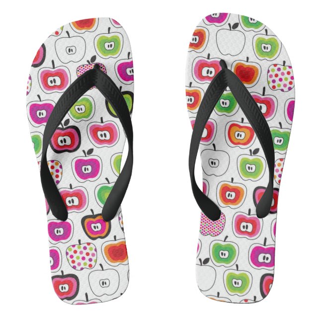 Niedliches retro Apfelmuster Flip Flops (Fußbett)
