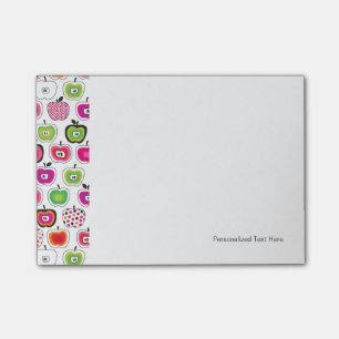 Niedliches retro Apfelmuster Post-it Klebezettel