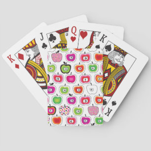 Niedliches retro Apfelmuster Spielkarten