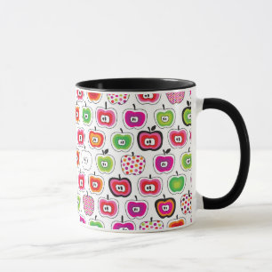 Niedliches retro Apfelmuster Tasse