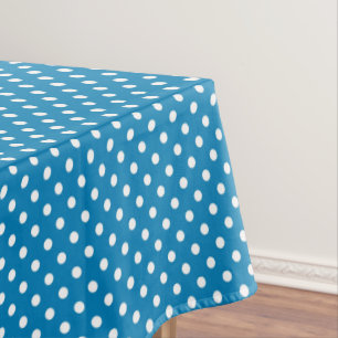 Niedliches Retro-Blaues Polka-Dot-Muster Tischdecke