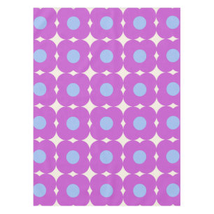 Niedliches Retro Blume Muster Lila Mid Mod Tischdecke