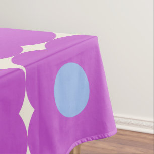 Niedliches Retro Blume Muster Lila Mid Mod Tischdecke