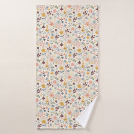 Niedliches Retro-Blumendesign Badehandtuch