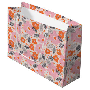 Niedliches Retro Blumenmuster Große Geschenktüte
