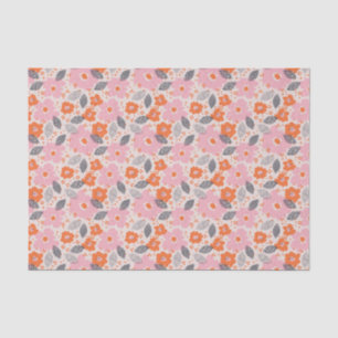 Niedliches Retro Blumenmuster Seidenpapier