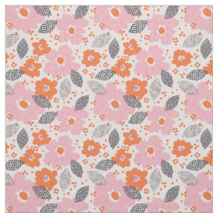 Niedliches Retro Blumenmuster Stoff