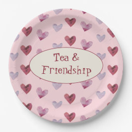 Niedliches Retro Boho Valentine's Day Ladys Tea Pa Pappteller