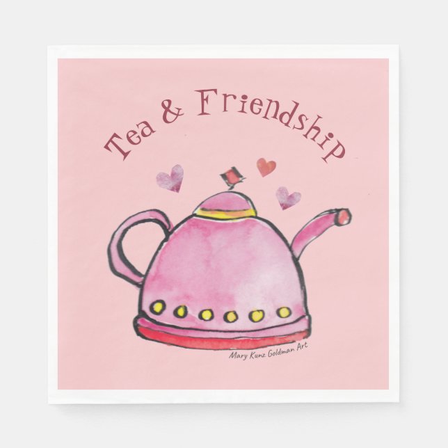 Niedliches Retro Boho Valentine's Day Ladys Tea Pa Serviette (Vorderseite)