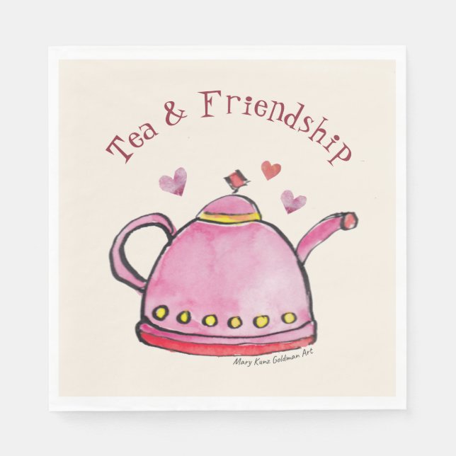 Niedliches Retro Boho Valentine's Day Ladys Tea Pa Serviette (Vorderseite)