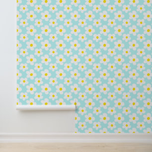 Niedliches Retro Daisical Whimsical Blue Baby Kind Tapete