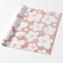 Niedliches Retro Daisy Muster Rosa Terrakotta auf 