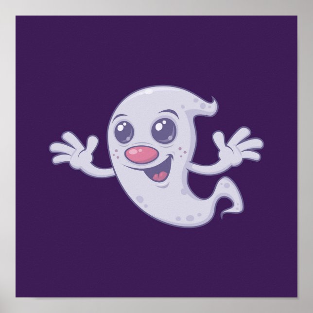 Niedliches Retro-Ghost Poster (Vorne)
