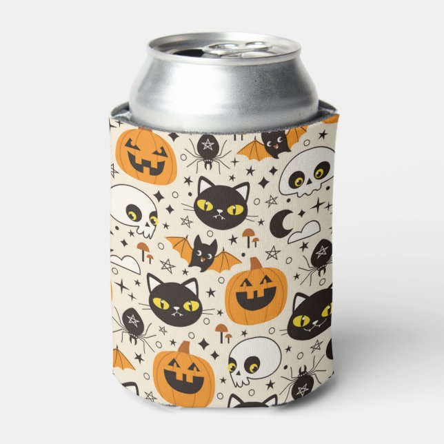 Niedliches Retro Halloween-Muster Dosenkühler (Kanne Vorderseite)