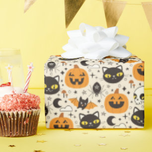 Niedliches Retro Halloween-Muster Geschenkpapier