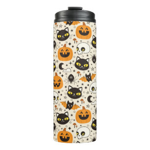 Niedliches Retro Halloween-Muster Thermosbecher