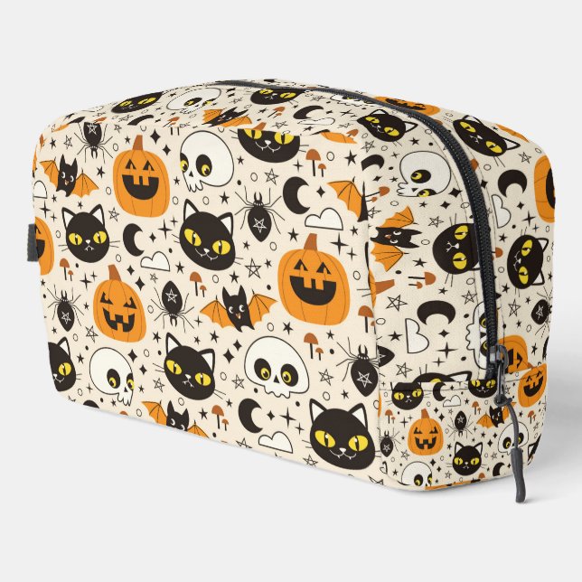 Niedliches Retro Halloween-Muster Waschbeutel (Rechte Ecke)