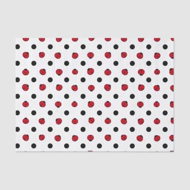 Niedliches Retro-Ladybugemuster Seidenpapier (Vorderseite)