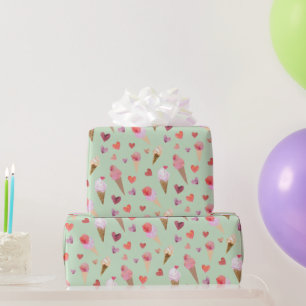 Niedliches Retro Mini Green Ice Party Originelle K Geschenkpapier