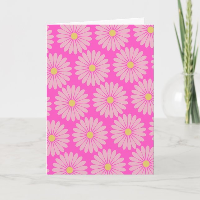 Niedliches Retro-Muster für skandinavische Blume r Karte (Vorderseite)