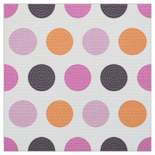 Niedliches Retro Orange Lila Pink Polka Dot Muster Stoff