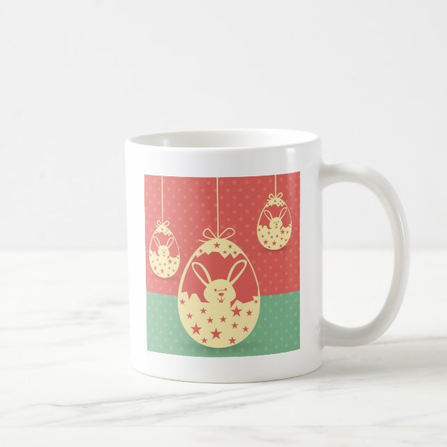 Niedliches Retro Ostersonni und Osterei Kaffeetasse (Rechts)