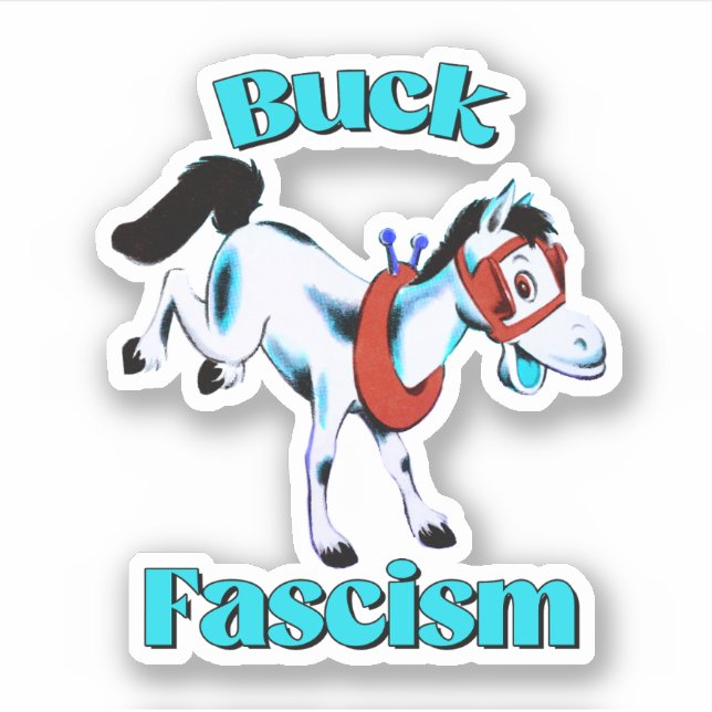 Niedliches Retro-Pferd - Buck-Faschismus Aufkleber (Vorderseite)