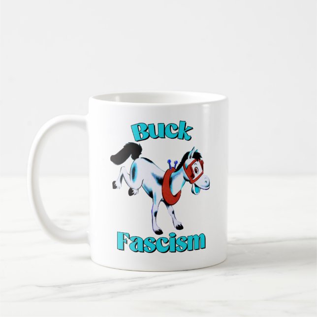 Niedliches Retro-Pferd - Buck-Faschismus Kaffeetasse (Links)