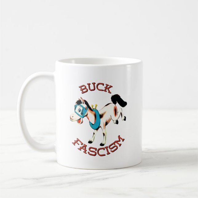 Niedliches Retro-Pferd - Buck-Faschismus Kaffeetasse (Links)