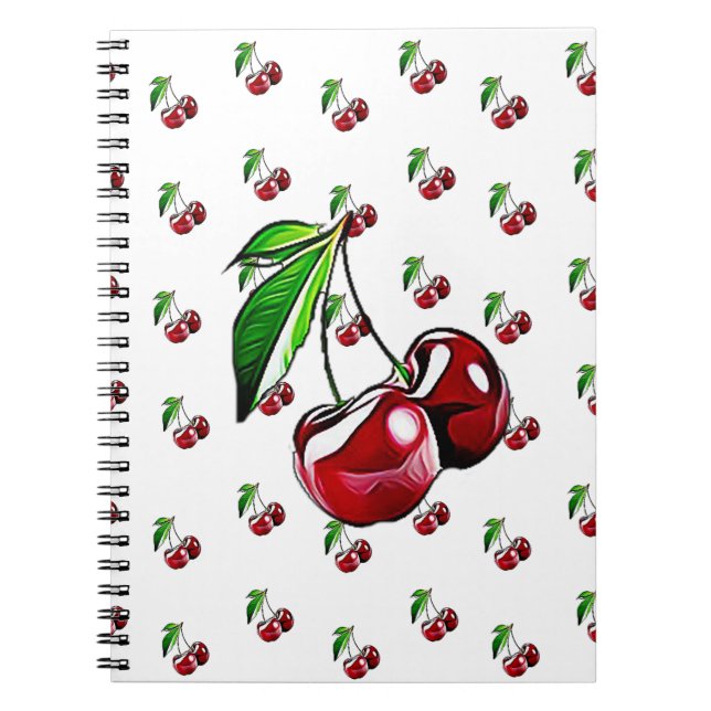Niedliches Retro Style Cherry-Notebook Notizblock (Vorderseite)