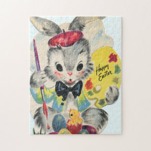 niedliches Retro Vintag Osterhase