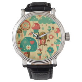 Niedliches Retro-Vintages Eis Armbanduhr
