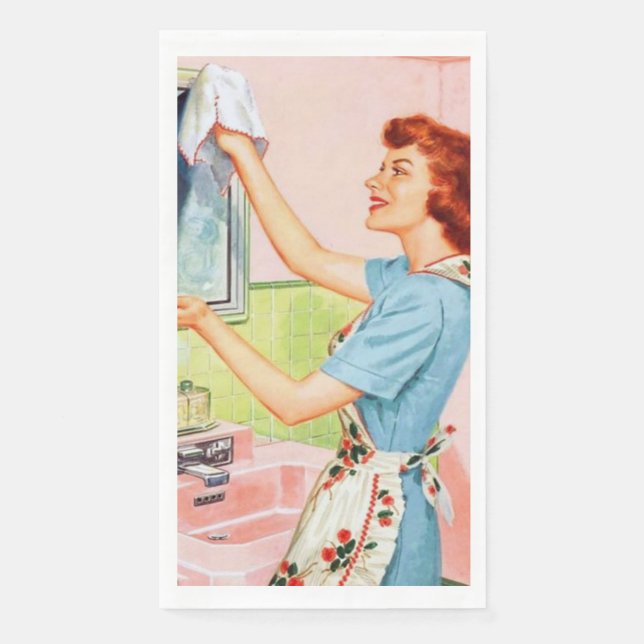Niedliches Retro-Vintages Handtuchpapier Serviette (Vorderseite)