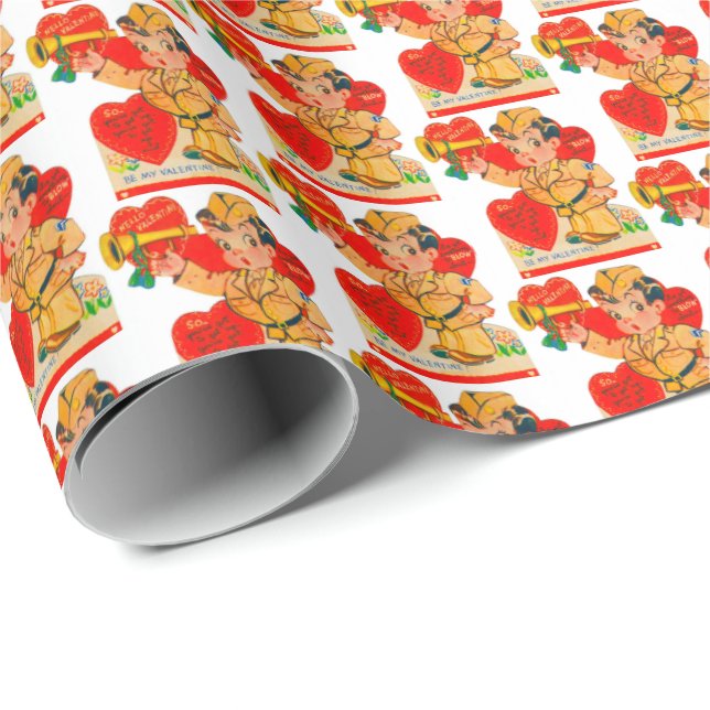 niedliches Retro-Vintages Valentin-Fliesenmuster Geschenkpapier (Rolleneckpunkt)