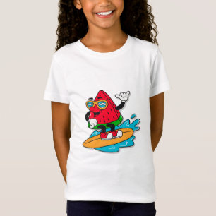 Niedliches Retro-Wassermelone-Surfen T-Shirt