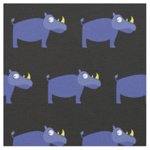 Niedliches Rhino Kid Baby Kinderzimmer Black Rhino Stoff