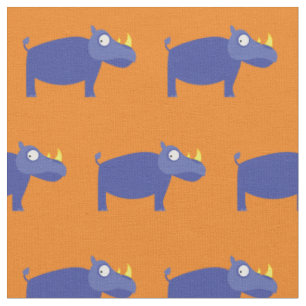 Niedliches Rhino Kid Baby Kinderzimmer Orange Rhin Stoff