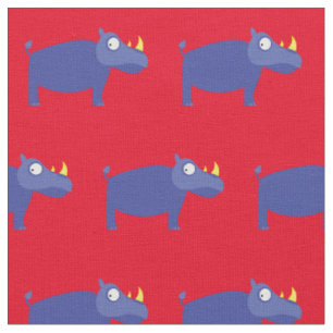 Niedliches Rhino Kid Baby Kinderzimmer Red Rhinoce Stoff