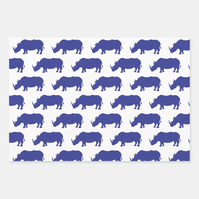 Niedliches Rhinoceros Geschenkpapier Set (Vorderseite 2)