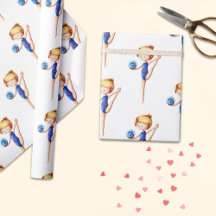 Niedliches Rhythmusgymnast am Blauen Leotard mit B