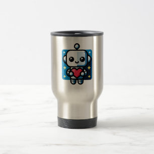 Niedliches Robot Holding Heart - Adorable Liebe &  Reisebecher