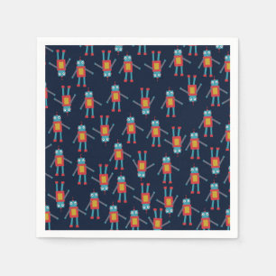 Niedliches Robot Paper Napkins Serviette