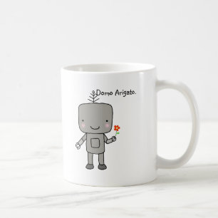 Niedliches Roboter-Blumen-Lächeln dankt Ihnen Dom Kaffeetasse