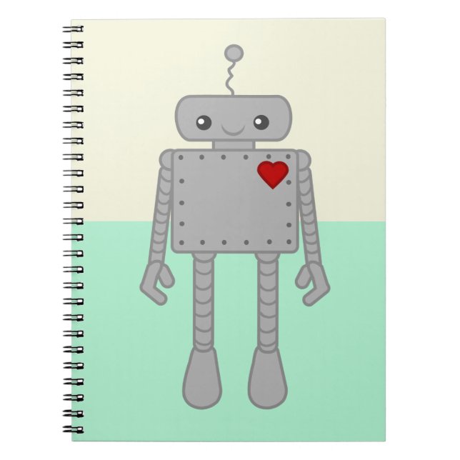 Niedliches Roboter-Notizbuch Notizblock (Vorderseite)