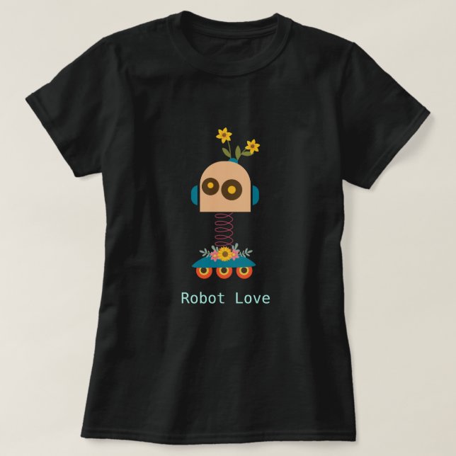 Niedliches Roboterdesign T-Shirt (Design vorne)