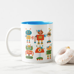Niedliches Roboterdesign Zweifarbige Tasse
