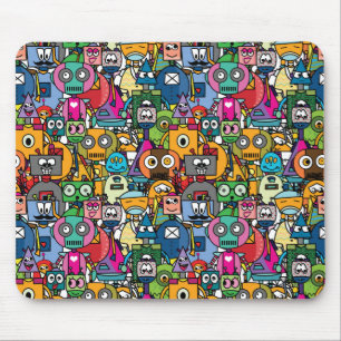 Niedliches Robotermuster Mousepad