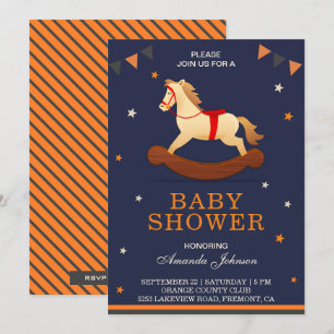 Niedliches Rocking Horse Baby Shower Einladung
