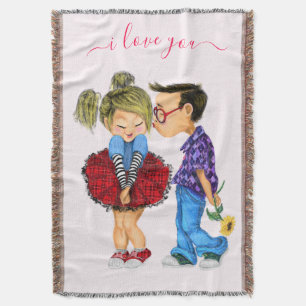 Niedliches romantisches Paar - Liebe - I Liebe You Decke