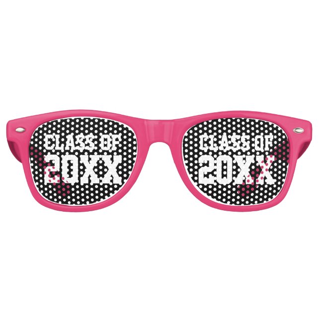 Niedliches Rosa 2024 Abschluss Gastgeschenk Partybrille (Vorderseite)